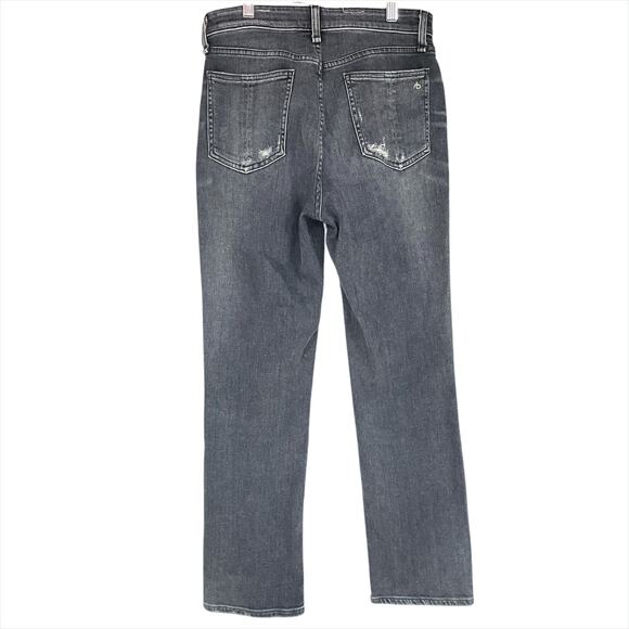 RAG & BONE Nina High-Rise Ankle Cigarette Jean in Grafton Light Black Size 27 - Picture 5 of 8